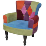 vidaXL Fauteuil en style français avec design de patchwork Tissu