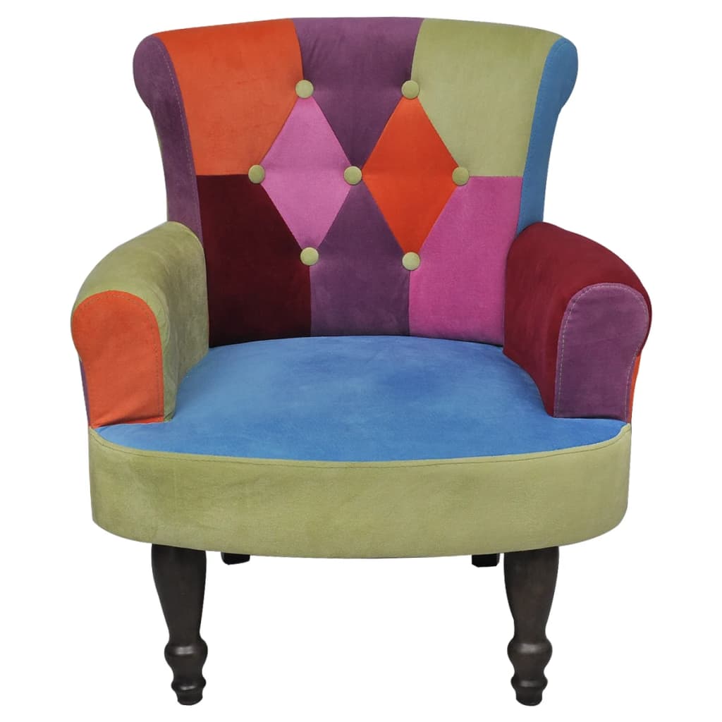 vidaXL Fotele francuskie, 2 szt., patchworkowe, tkanina