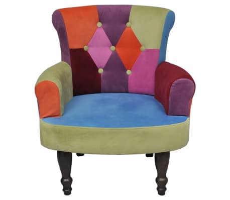 vidaXL Fotele francuskie, 2 szt., patchworkowe, tkanina