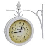 Horloge de gare blanche retro double face New York
