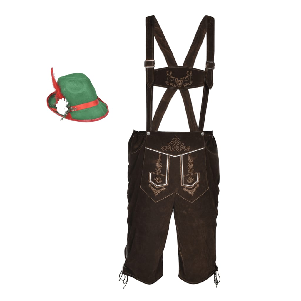 vidaXL Lederhosen met hoed voor Oktoberfest maat L