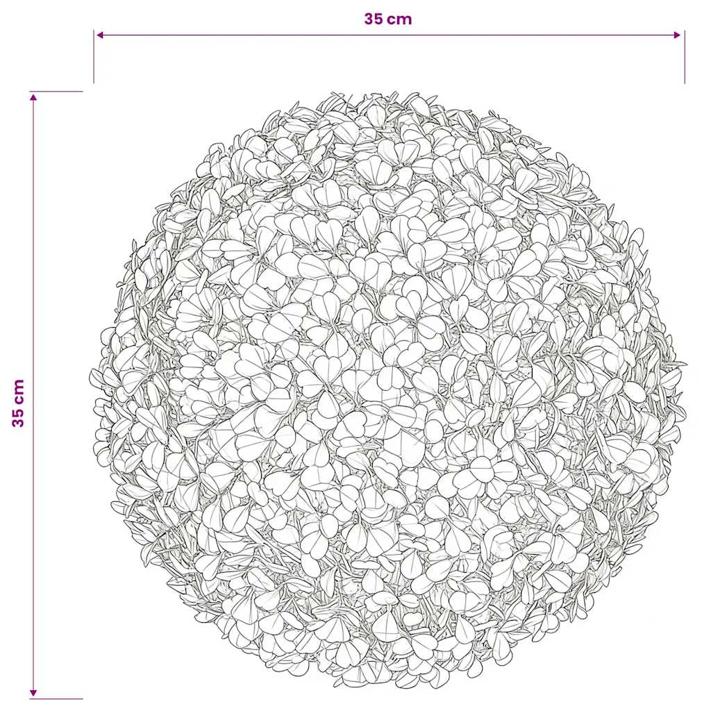 Okrogel umetni pušpan 35 cm 2 kosa - slika 4