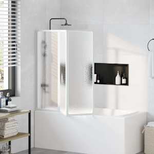 Zložljiva stena za tuš 141 x 132 cm s 3 ploščami