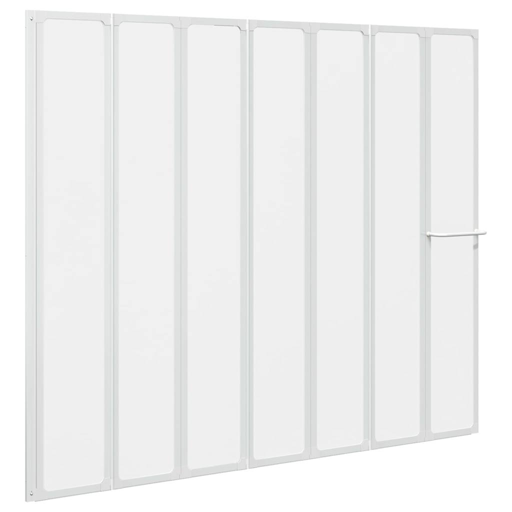Douche en badscherm 140 x 168 cm 7 panelen met handdoekrek