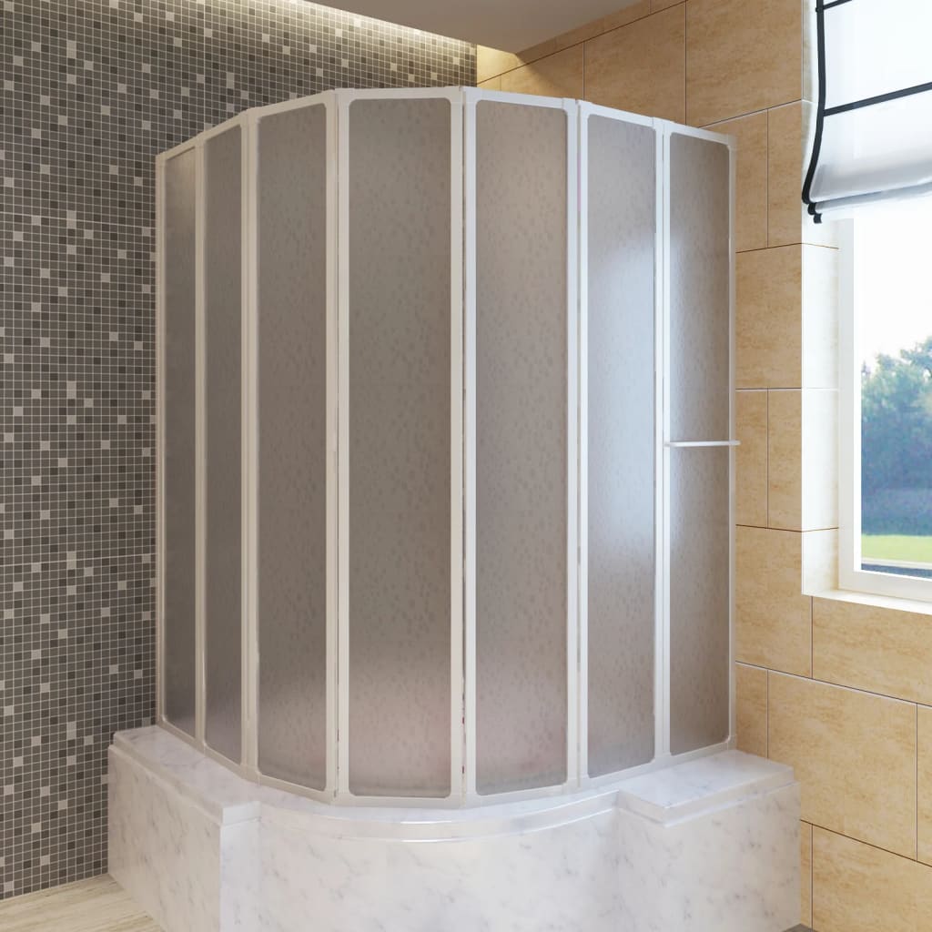 Sprchová zástěna 140 x 167 cm , 7 skládacích panelů , držák na ručník