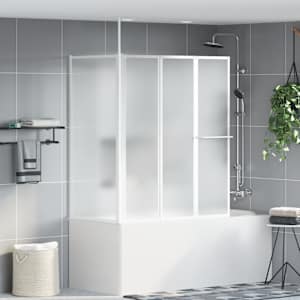 Sprchová a vanová zástěna tvar L 70x120x137cm 4 panely skládací - obrázek 3