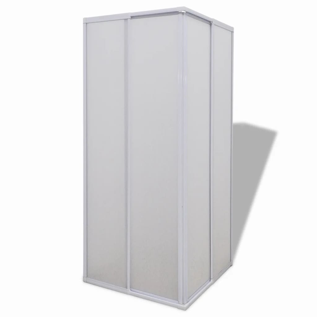 Shower Cabin Enclosure PP Board Aluminium Frame Rectangular 90 x 90 cm