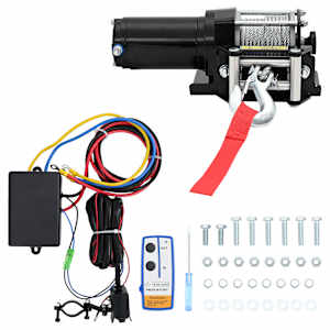 12V Električni Vitel 1360KG + Montažna Plošča + Navojna Vrv + Daljinec