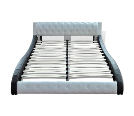 vidaXL Estructura de cama de cuero sintético blanco 180x200 cm