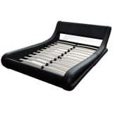 Artificial Leather Bed Frame 180 x 200 cm Curl Black