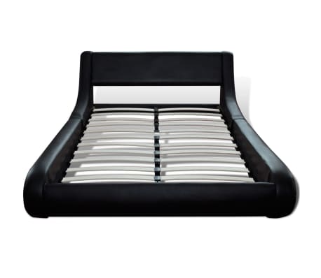 vidaXL Estructura de cama cuero sintético negro 180x200 cm