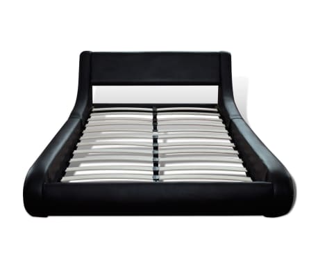 vidaXL Рамка за легло, черна, изкуствена кожа, 140x200 cм