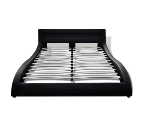 vidaXL Bedframe met LED kunstleer zwart 180x200 cm