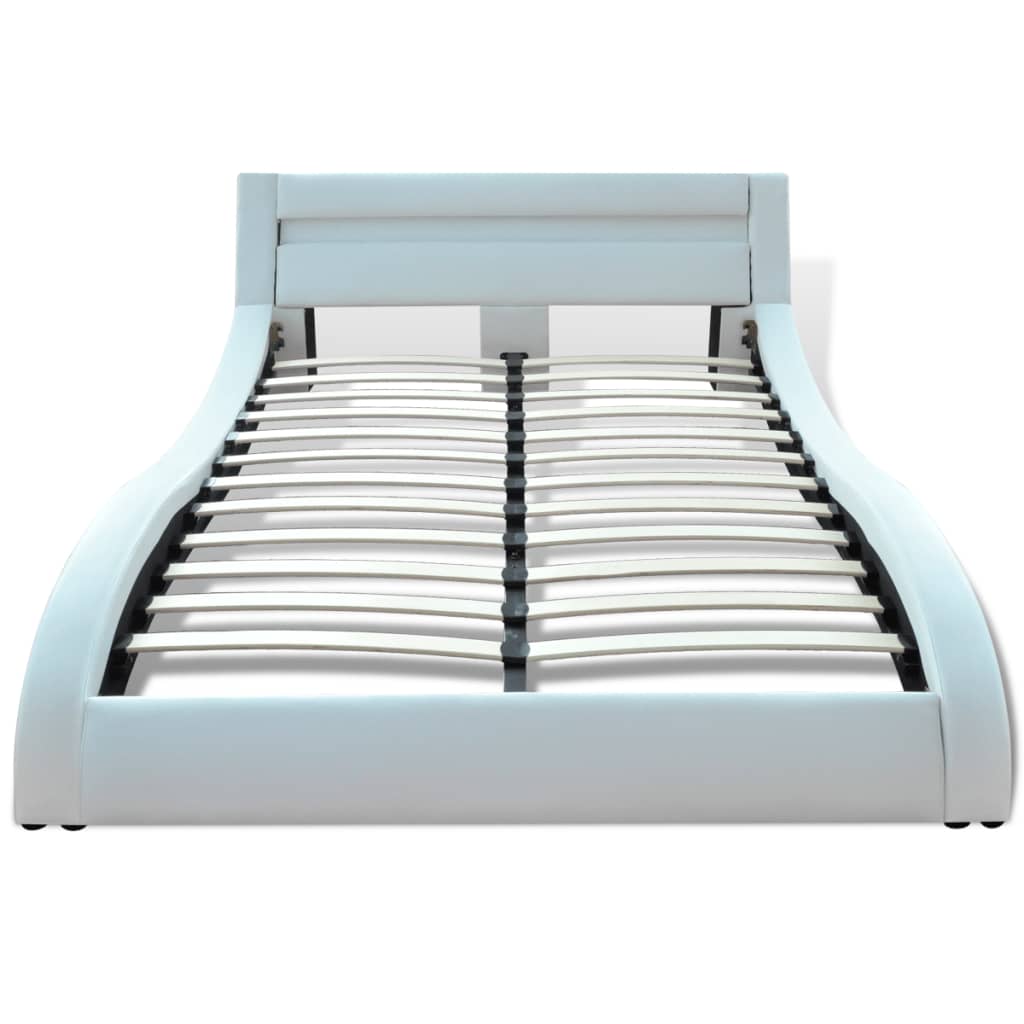 

vidaXL Bedframe met LED kunstleer wit 180x200 cm