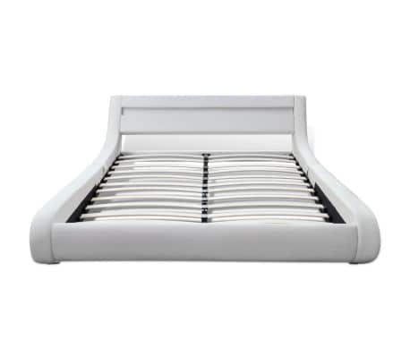 vidaXL sengestel med LED hvid kunstlæder 140 x 200 cm