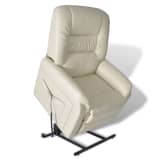 vidaXL Fåtölj med uppresningshjälp konstläder beige
