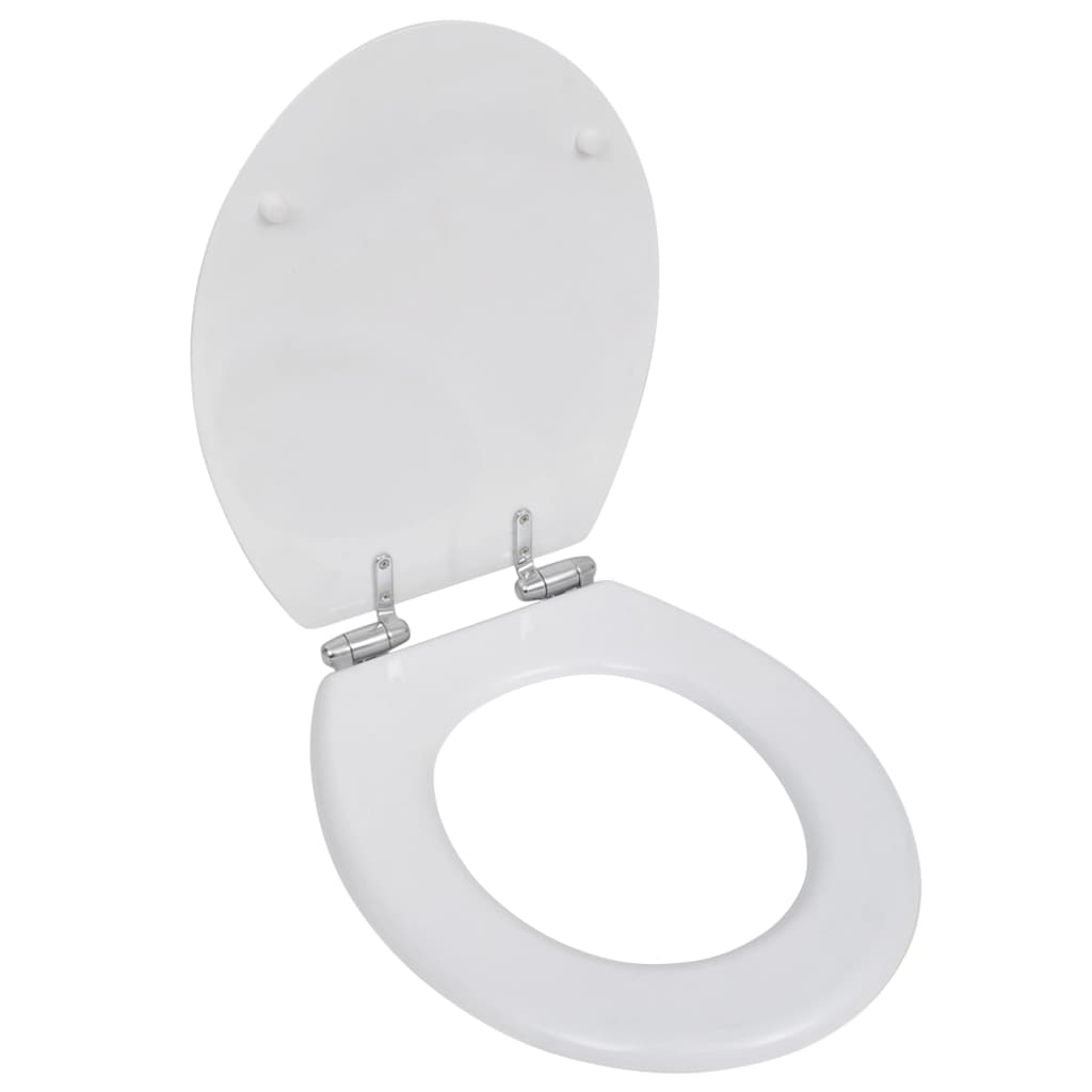 vidaXL Toilettensitz MDF Deckel mit Absenkautomatik Design Weiß