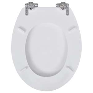 WC sedátko s funkcí pomalého sklápění MDF prostý design bílé - obrázek 5
