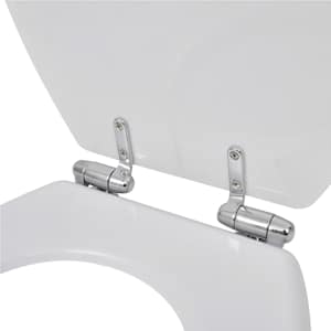 WC sedátko s funkcí pomalého sklápění MDF prostý design bílé - obrázek 6