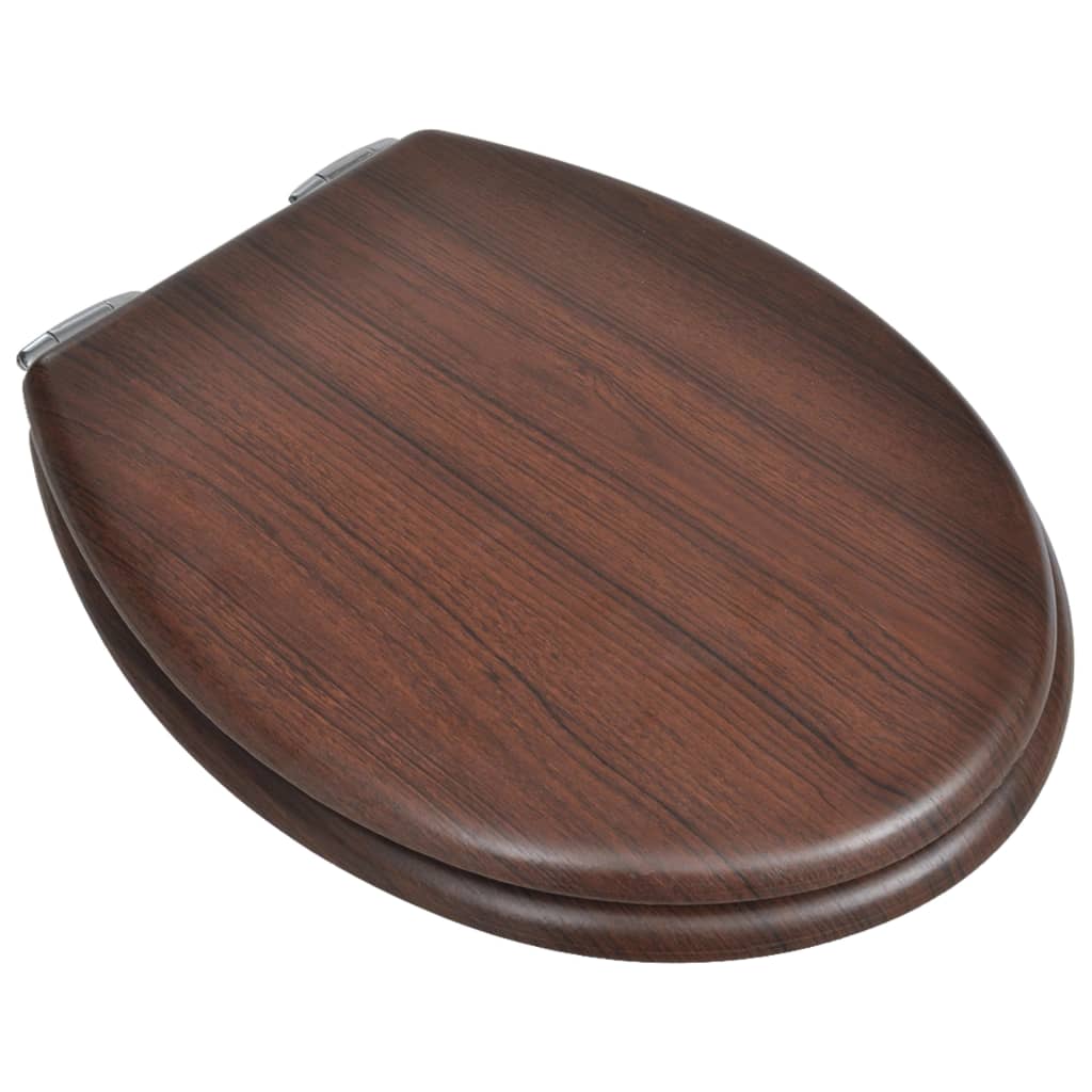 Thumbnail - vidaXL Toilettensitz MDF Deckel mit Absenkautomatik Design Braun