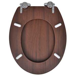 WC sedátko s funkcí pomalého sklápění MDF prostý design hnědé - obrázek 5