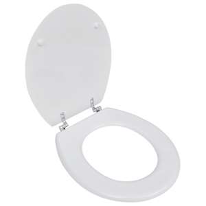WC sedátko MDF s víkem jednoduchý design bílé - obrázek 1