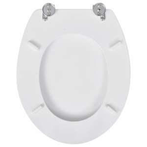 WC sedátko MDF s víkem jednoduchý design bílé - obrázek 5
