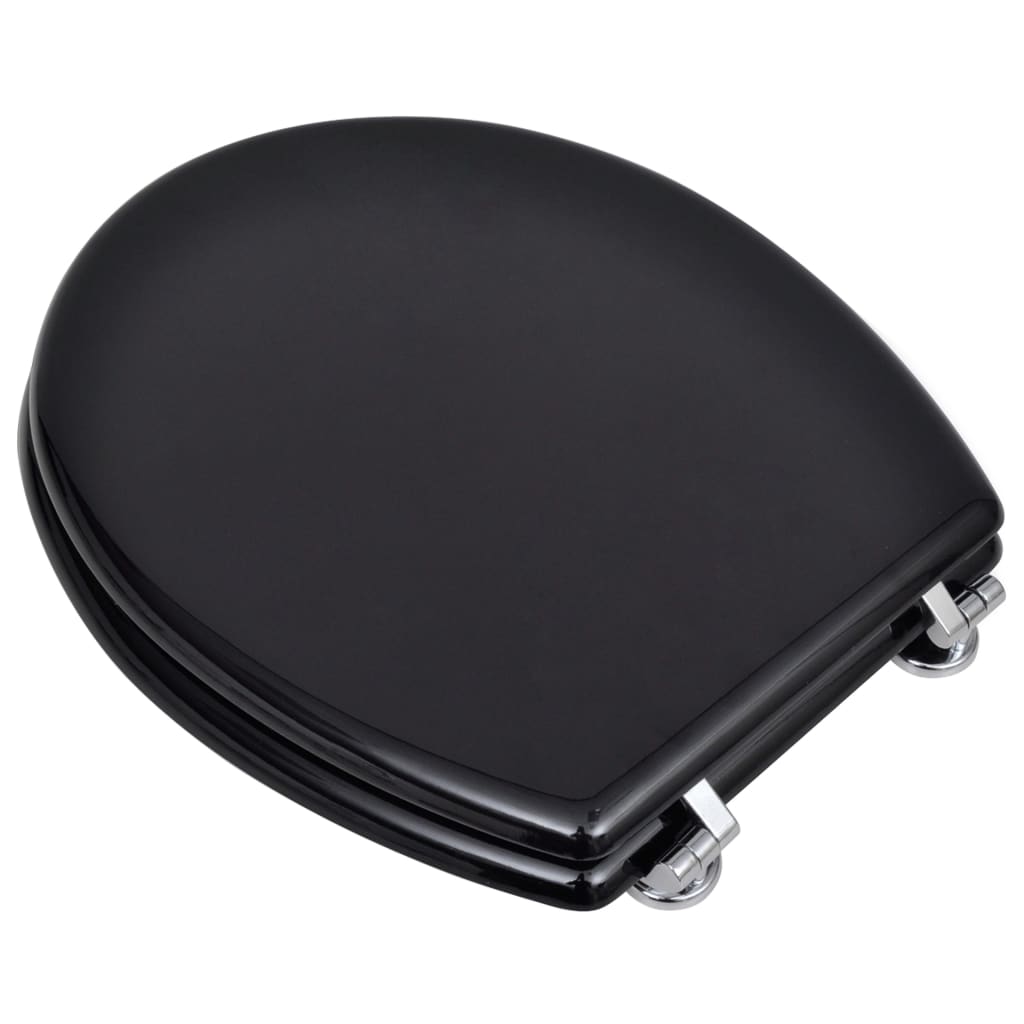 Thumbnail - vidaXL Toilettensitz MDF Deckel Schlichtes Design Schwarz
