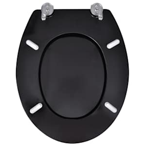 WC sedátko MDF s víkem jednoduchý design černé - obrázek 5