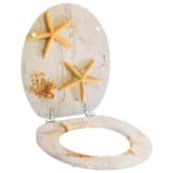 WC Toilet Seat MDF Hard Close Lid Spectacular Look Starfish