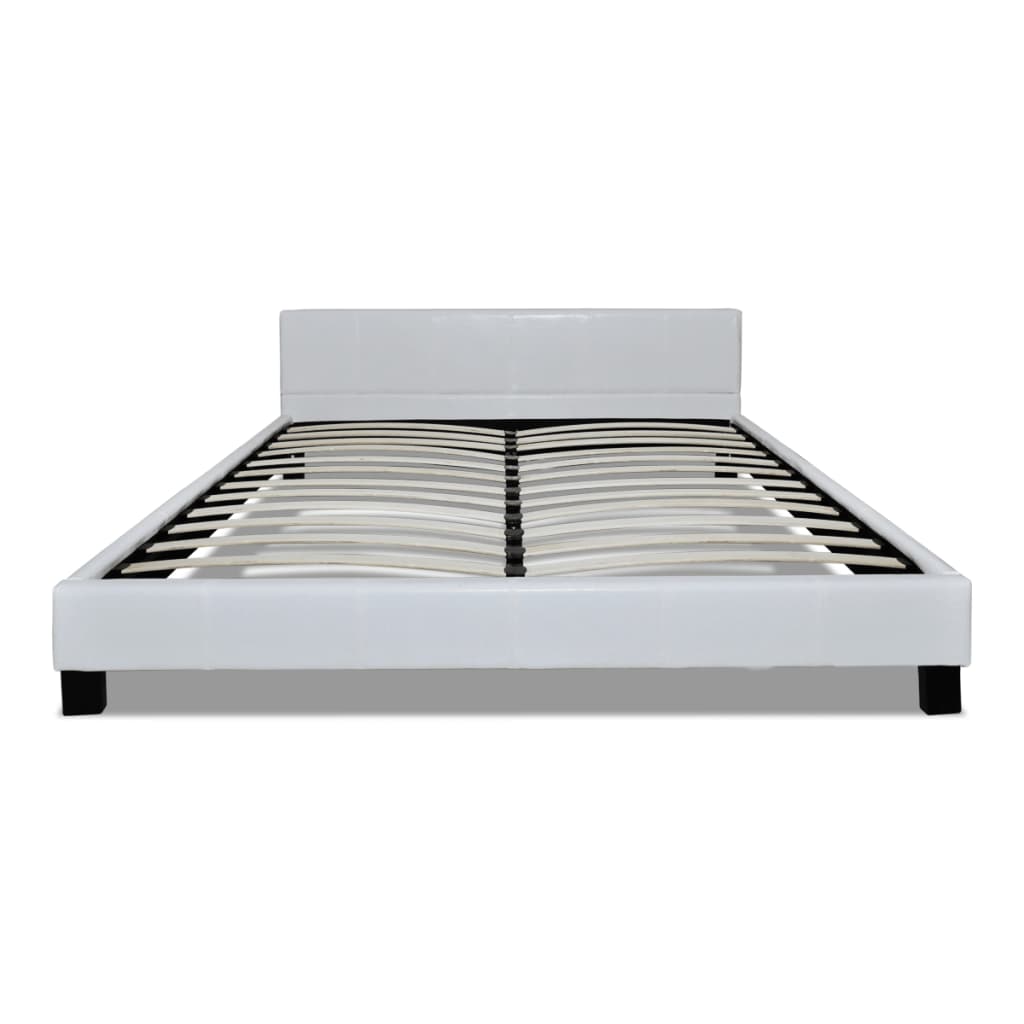 vidaXL Estructura de cama de cuero sintético blanco 180x200 cm