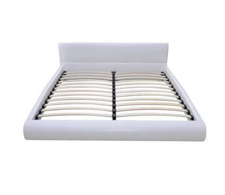 vidaXL Estructura de cama de cuero sintético blanco 140x200 cm