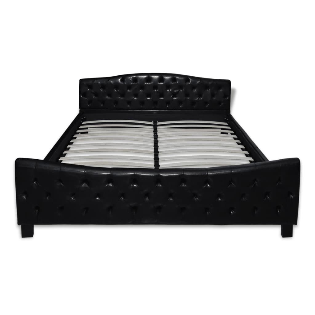 vidaXL Estructura de cama cuero sintético negro 180x200 cm