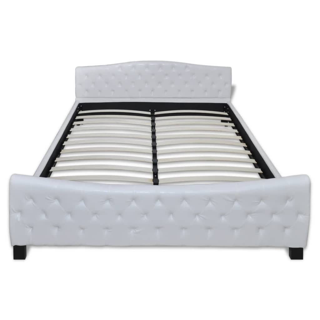 vidaXL Rám postele bílý umělá kůže 180 x 200 cm
