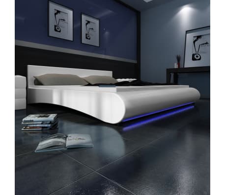 Kunstleren bed 180x200 cm met LED-verlichting (wit) online | vidaXL.be Kunstleren bed 180x200 cm met LED-verlichting (wit) online | vidaXL.be