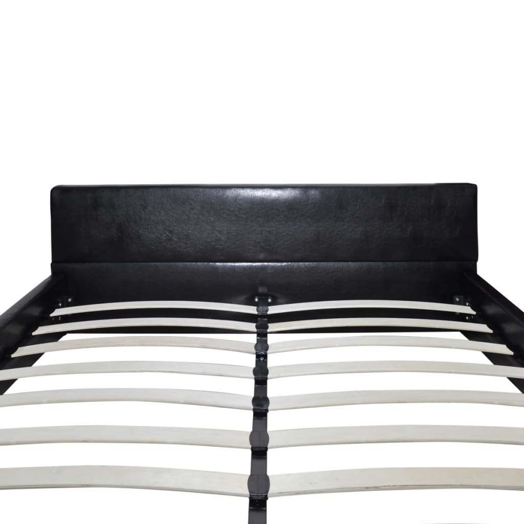 vidaXL Estructura de cama con LED cuero sintético negro 180x200 cm