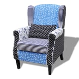 vidaXL Armchair with Patchwork Design Fabric