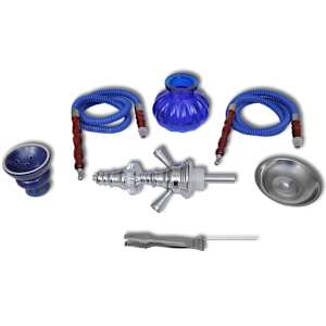 Hookah Wasserpfeife Shisha 2 Schl&auml;uche Blau