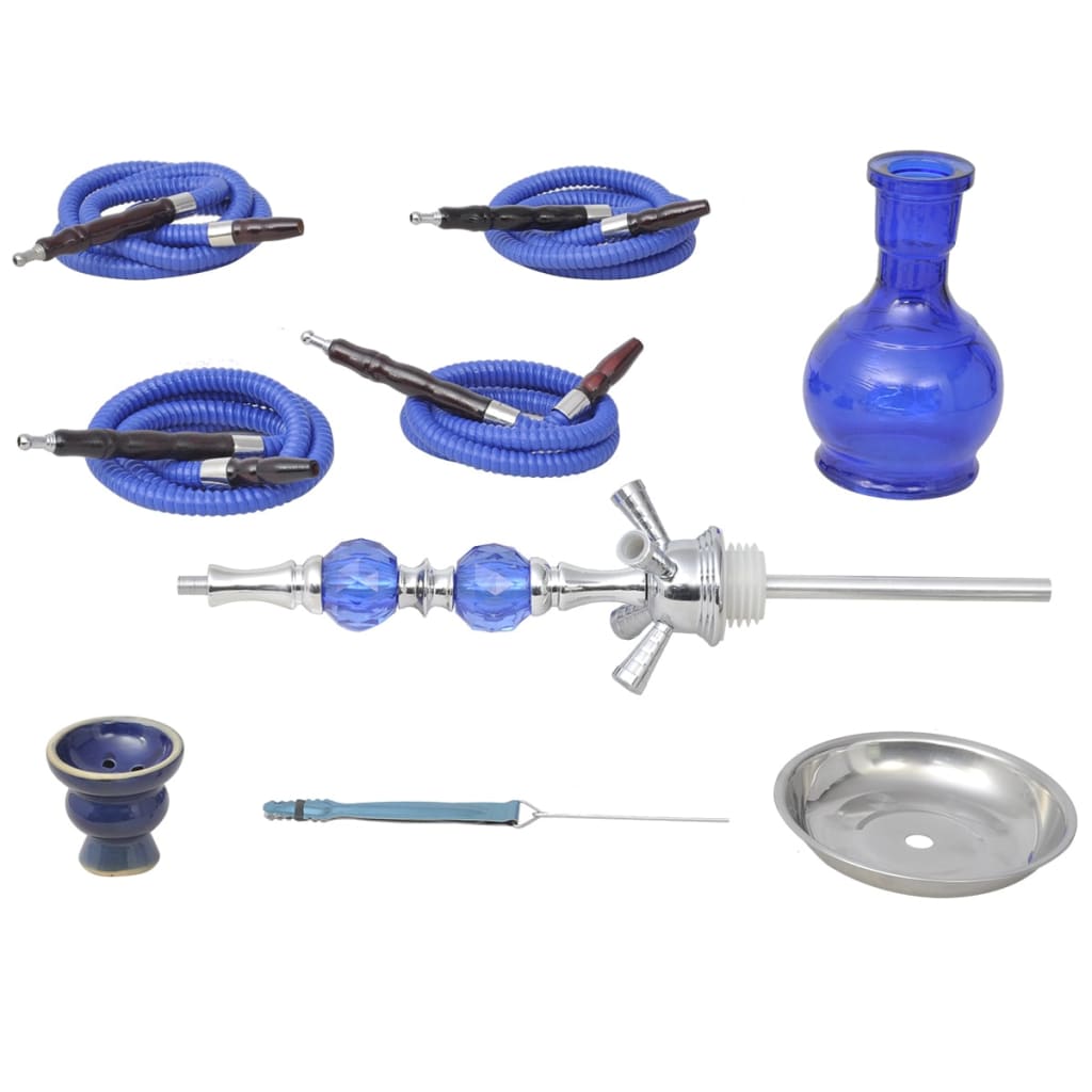 

vidaXL Waterpijp Shisha met 4 slangen Blauw