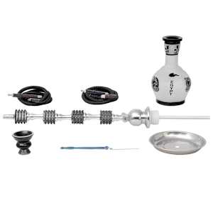 Hookah Wasserpfeife Shisha 2 Schl&auml;uche Schwarz Exotisches Design