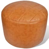 Modern Round Footrest Light Brown Simple Design