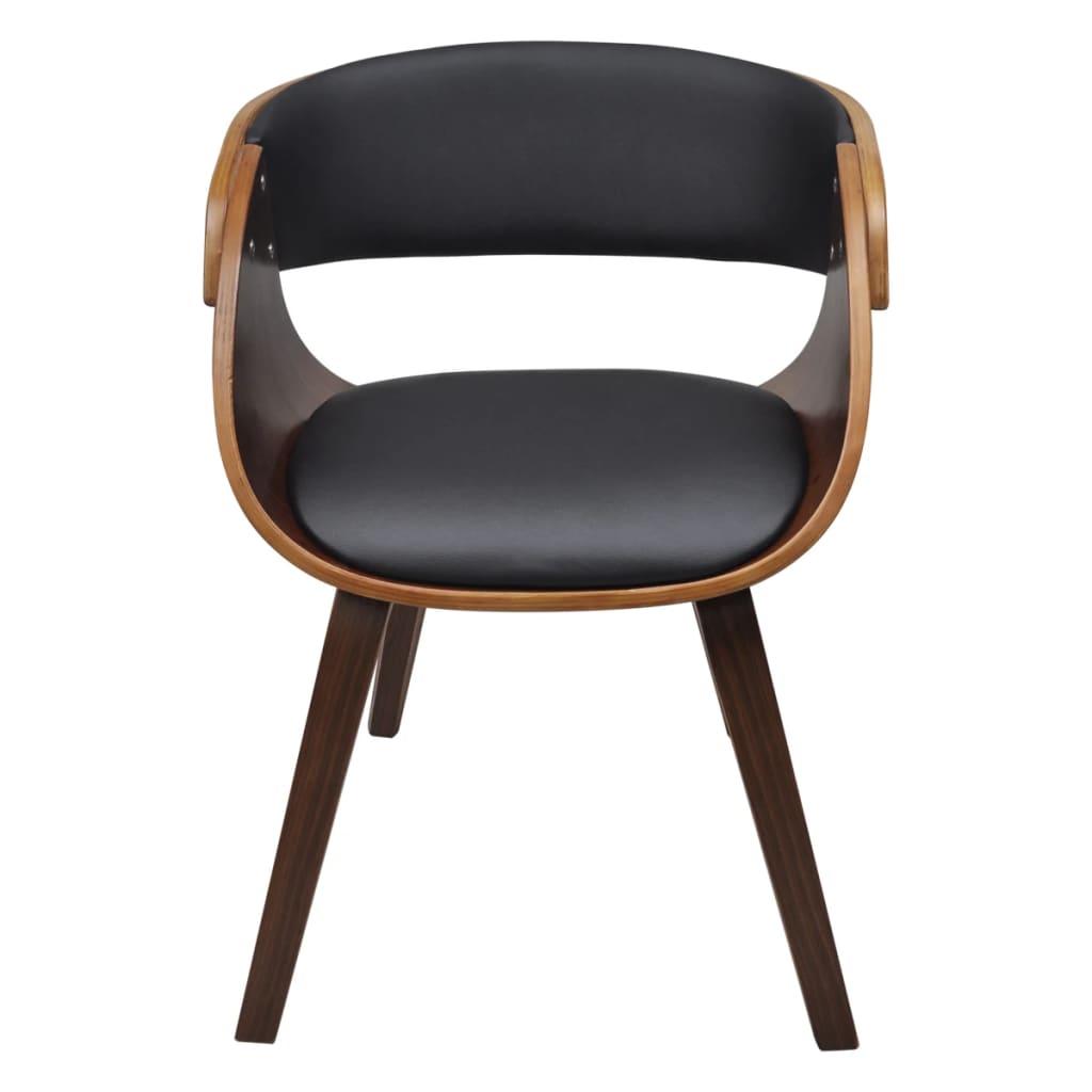 

vidaXL Eetkamerstoelen 2 st gebogen hout en kunstleer bruin