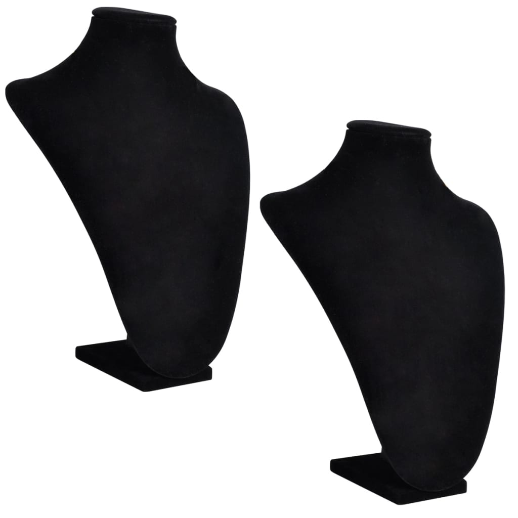 vidaXL Flanelový stojan na náhrdelníky a řetízky černý 23 x 11,5 x 30 cm 2 ks