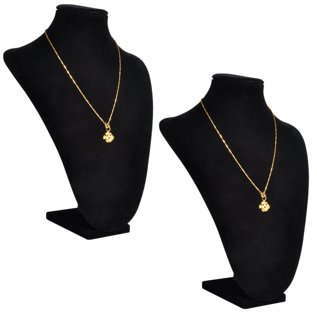 Petrashop Flanelový stojan na náhrdelníky a řetízky černý 23 x 11,5 x 30 cm 2 ks