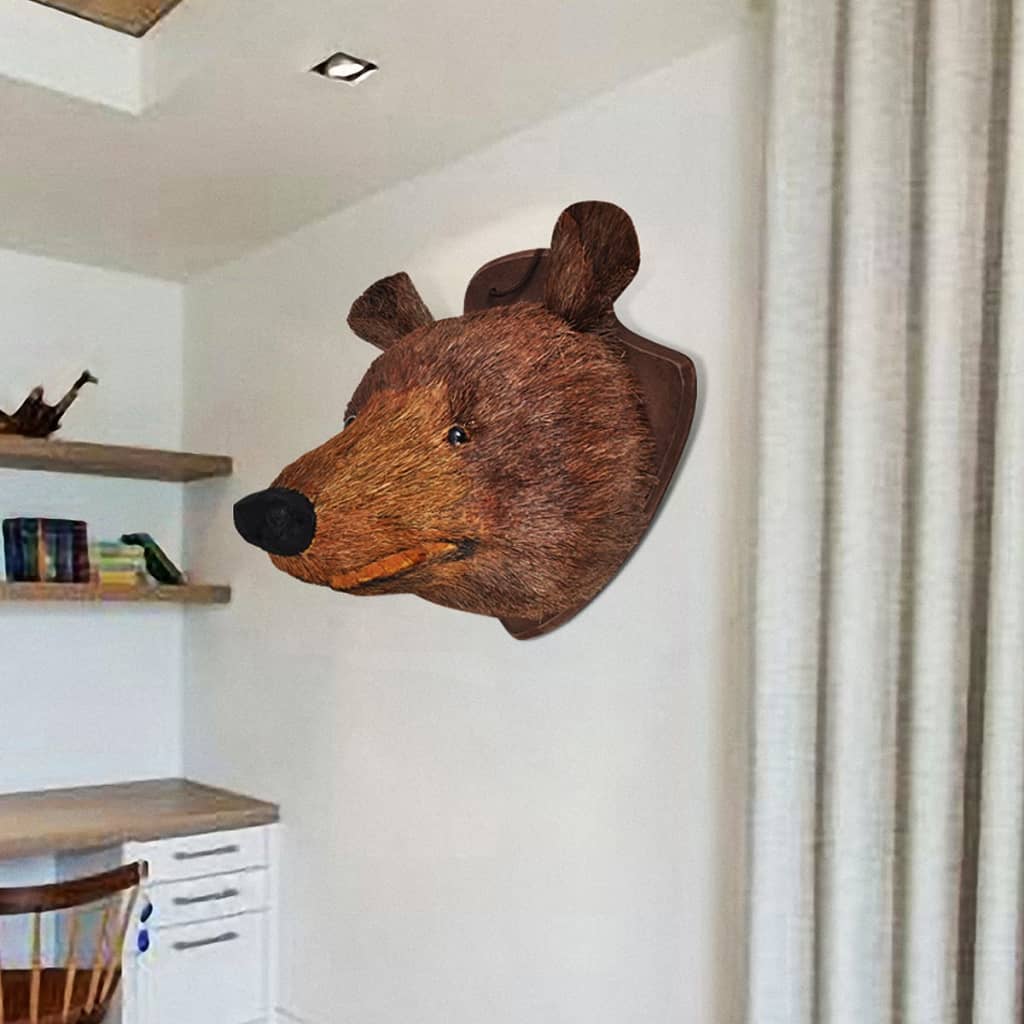 Petrashop Dekorace na zeď, opravdově vypadající vycpaná hlava medvěda