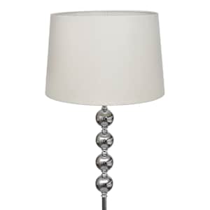 Stojací lampa s vysokým stojanem se 4 ozdobnými kuličkami, bílá - obrázek 2