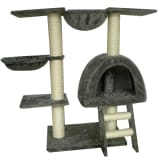 Cat Tree 105 cm Grey Plush with 2 Scratching Posts