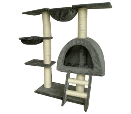 Cat Tree 105 cm Grey Plush with 2 Scratching Posts