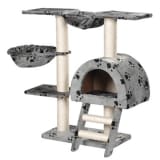 Cat Tree 105 cm Grey with Paw Prints 2 Scratching Posts