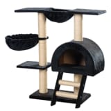 Cat Tree 105 cm Dark Blue Plush with 2 Scratching Posts